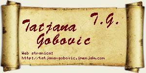 Tatjana Gobović vizit kartica